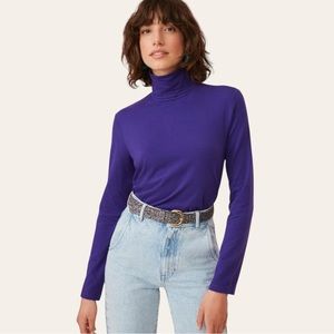 L.L. Bean Interlock Turtleneck Supima Cotton Comfy Stretch Long Sleeve Tee Shirt